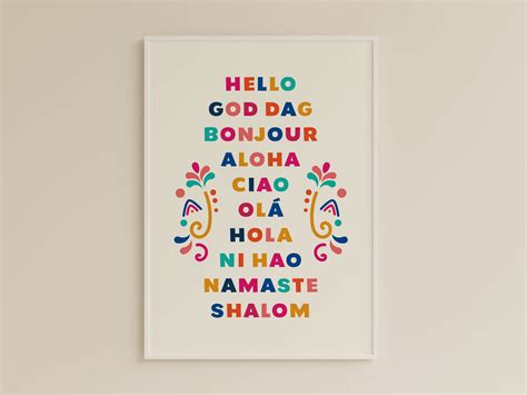 Educational Classroom Printable Hello In Different Language Poster