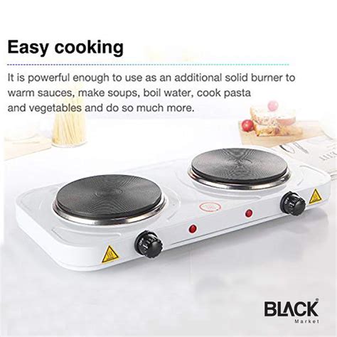 Hot Plate Electric Cooking Portable Heating Stove With Dual Burners 2000W BLACK Market