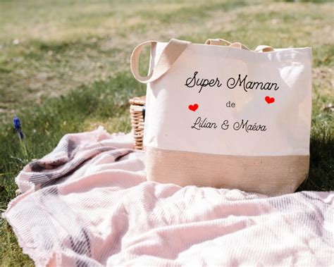 Sac Cabas Personnalis Super Maman Bouille D Amour