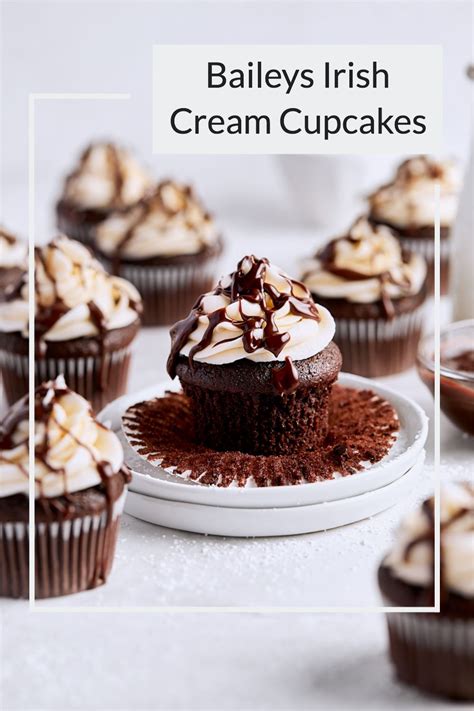 Baileys Irish Cream Cupcakes With Chocolate Ganache Recipe Cream Desserts Recipes Milk