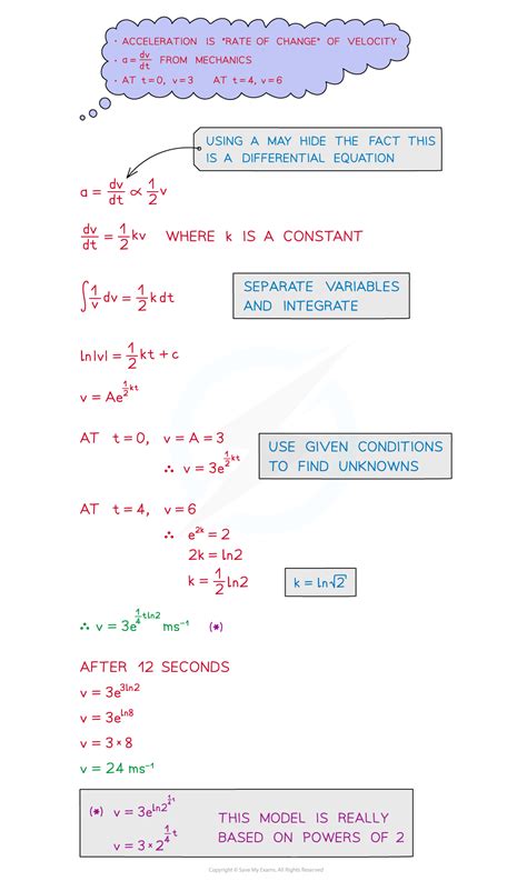 Solving And Interpreting Differential Equations Aqa A Level Maths Pure