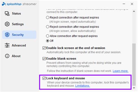 Limitations Of The Lock Keyboard And Mouse Feature Splashtop