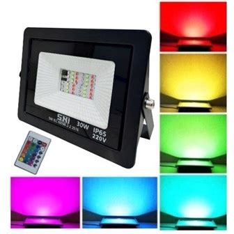 Jual Lampu Sorot Led W Rgb Remote Warna Warni Sni Flood Light Tembak