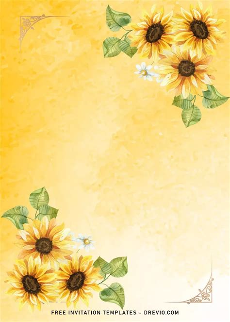 8 Watercolor Sunflower Wedding Invitation Templates Artofit