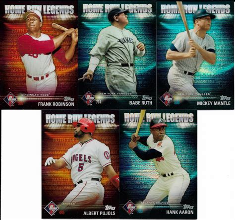 2012 Topps Home Run Legends 5 Card Lot With Hank Aaron Babe Ruth NM EBay