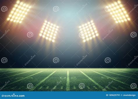 Lights at Night and Stadium Stock Image - Image of grass, ball: 189629791