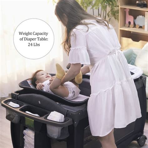 Pamo Babe Deluxe Grey Cuna Corral Moises Cambiador Env O Gratis