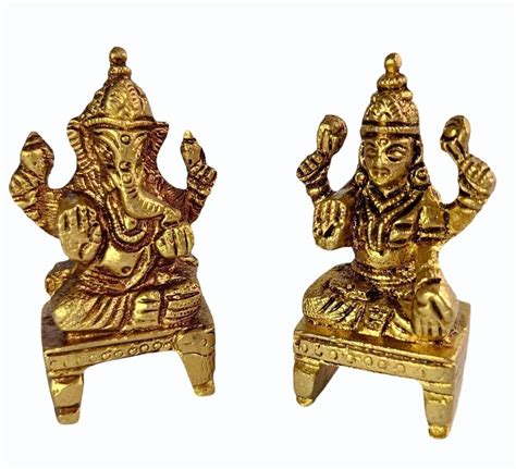 4 Cm Brass Laxmi Ganesh Statue Temple At Rs 800 Kg In Hathras ID