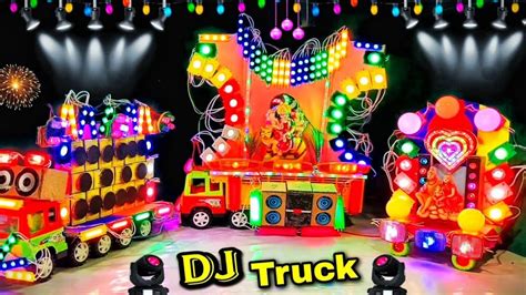 Navratri Durga Moorti Mini Dj Truck Radha Krishna Dj Light Trolley