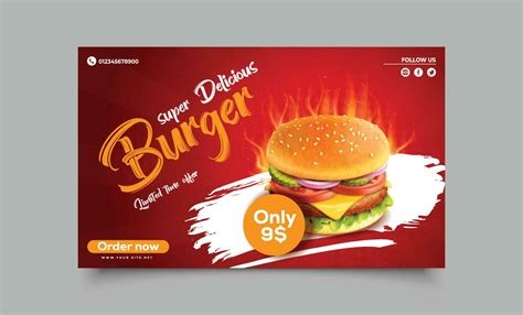 Burger Social Media Post Ads Banner Design Template 23802803 Vector Art At Vecteezy