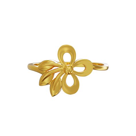 Plain Floral Design Gold Ring 08 09 Spe Goldchennai