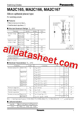 MA166 データシート PDF Panasonic Semiconductor