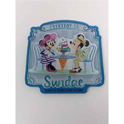 Beach Club Resort Everyday Is Sundae Disney Mickey Minnie Fridge Magnet