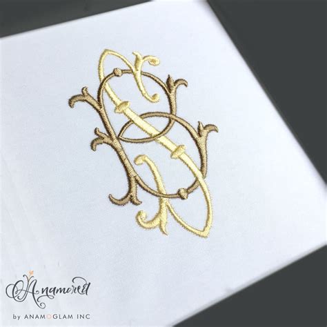 Interlocking B And S Embroidery Monogram Design For Machine Embroidery