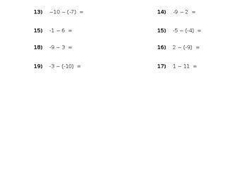 Subtracting Integers Crossword Puzzle By Mr Weisz Tpt