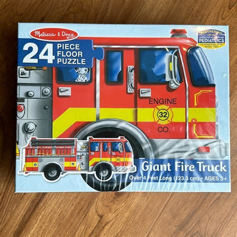 Melissa Doug Toys New Melissa Doug Giant Fire Truck Floor Puzzle