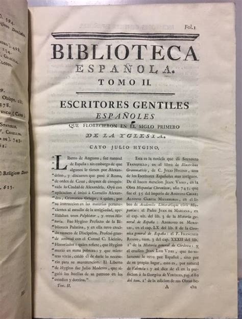 Biblioteca Espa Ola Tomo Primero Que Contiene La Noticia De Los