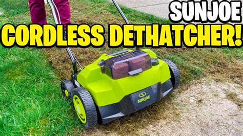 Sun Joe Cordless Dethatcher 5 Depth Positions 15 Inch Brushless