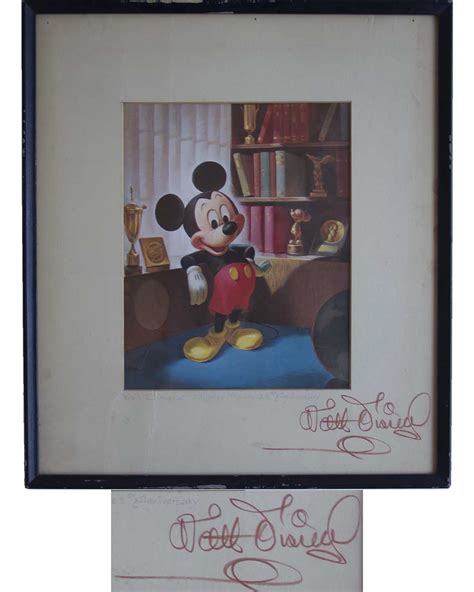 Lot Detail Walt Disney Signed Print Of Mickey Mouse With Phil