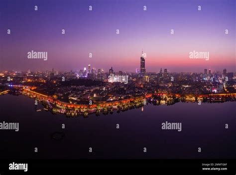 Nanjing city night scene Stock Photo - Alamy