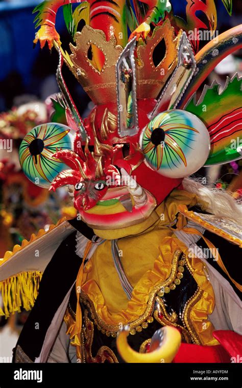 Devil mask the Devil dance La Diablada carnival Oruro Bolivia South ...