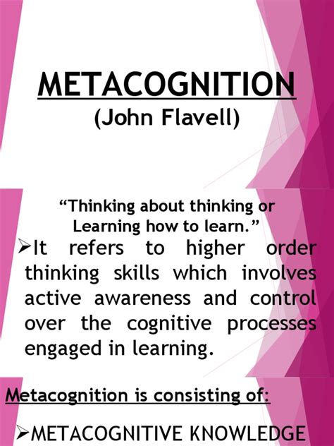 Metacognition Pdf Metacognition Educational Psychology