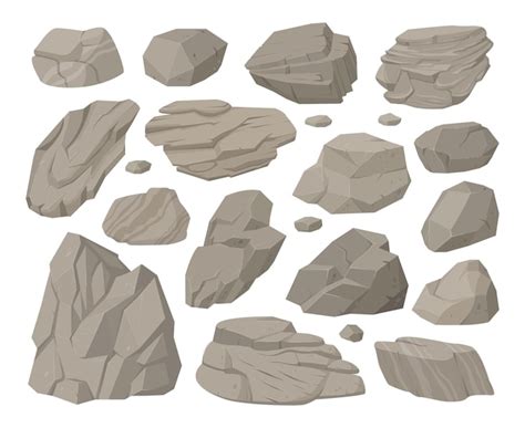 Pedras De Pedra Dos Desenhos Animados Pilha De Seixos E Pedras