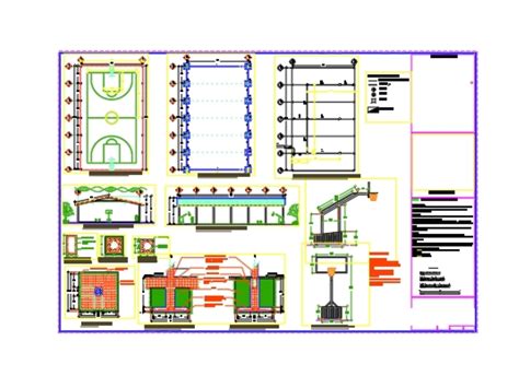 Cancha Techada Con Estructura Metalica En Dwg Mb Librer A Cad