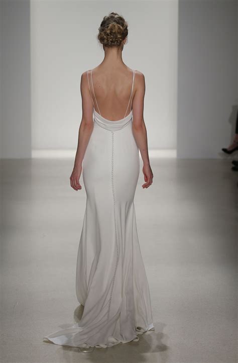 Simple Crepe Wedding Dress With Cross-Back