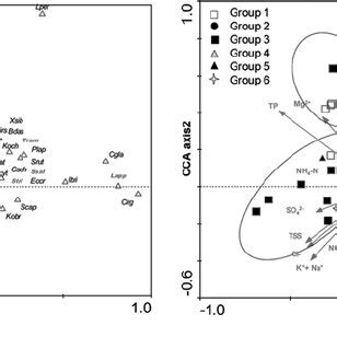 Canonical Correspondence Analysis CCA Ordination Diagram Of The First