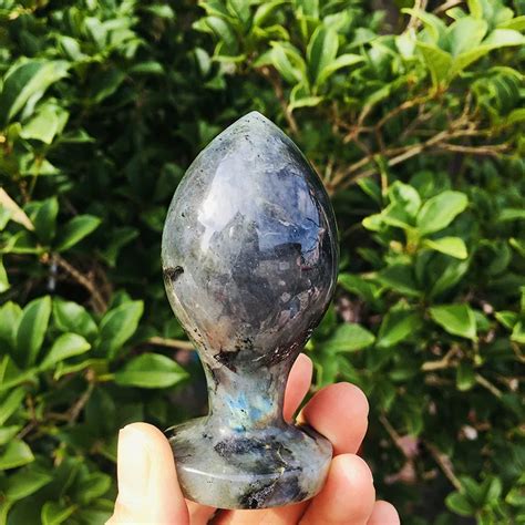 Wholesale Crystal Carvings Butt Plug Custom Butt Plug Quartz Crystal Black Obsidian Anal Plug