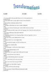 Transformations Esl Worksheet By Huizinga