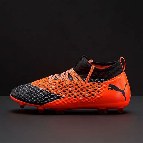 Puma Future 22 Netfit Fgag Puma Blackshocking Orange Mens Soccer Cleats Firm Ground