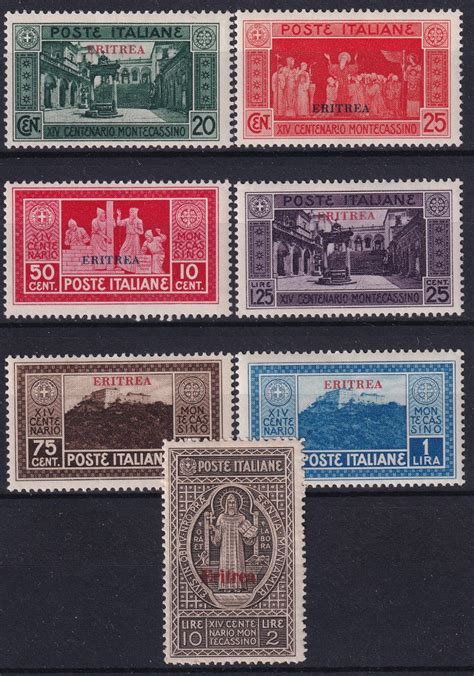 Francobolli Colonie Italiane Eritrea Montecassino