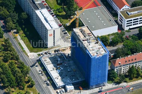 Dresden Von Oben Sanierung Hochhaus Geb Ude Im Wohngebiet