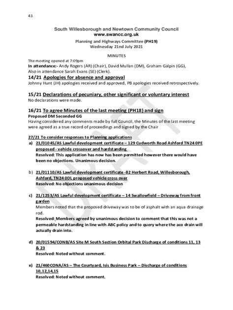 Fillable Online Planning And Highways Committee Fax Email Print