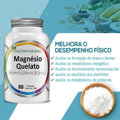 Magnésio Quelato 60 Cápsulas 500mg Multivita