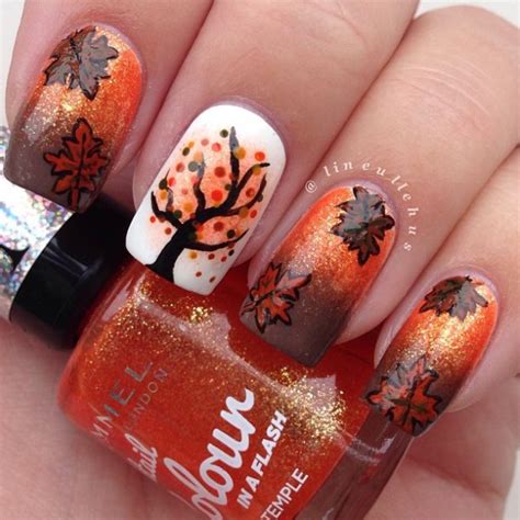 35 Leaf Nail Art Ideas - nenuno creative