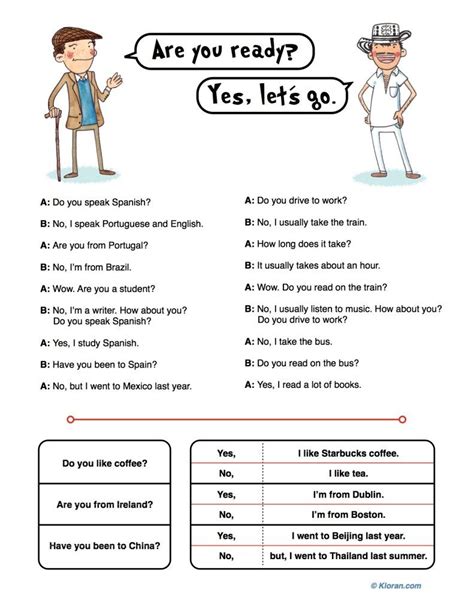 English Conversation Worksheets For Beginners