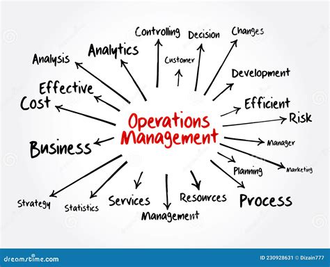 Operations Management Mind Map Flowchart Business Concept For Presentations And Reports Stock