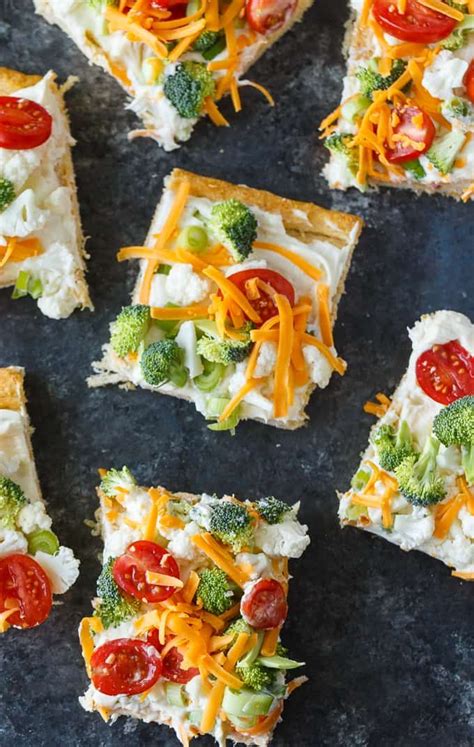 Cold Vegetable Pizza Easy Appetizer Recipe Simply Stacie