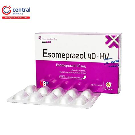 [chÍnh HÃng] Thuốc Esomeprazol 40 Hv điều Trị Viêm Loét Dạ Dày