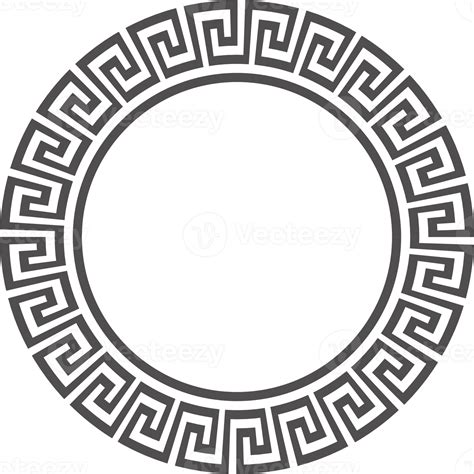 Greek Round Border Circle Meander Frame With Ancient Ornament Roman