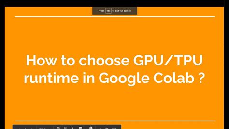 How To Choose Gpu Tpu Runtime In Google Colab Youtube