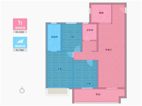 郑州市正弘璟云筑户型图3室2厅1厨2卫11500平方米 酷家乐