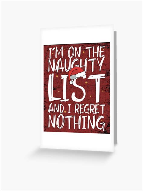 I M On The Naughty List And I Regret Nothing Funny Retro Christmas