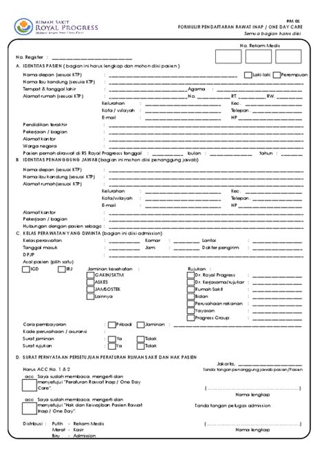 Detail Formulir Rumah Sakit Koleksi Nomer