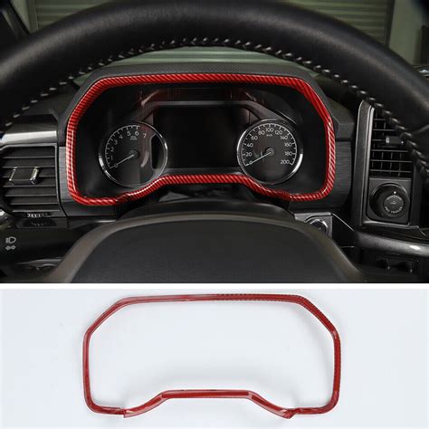 Pcs Red Carbon Fiber Abs Interior Trim Set Cover Kit For Ford F