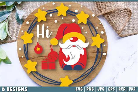 Winter Round Signs SVG, Winter Door Hanger SVG, Christmas Welcome Sign ...