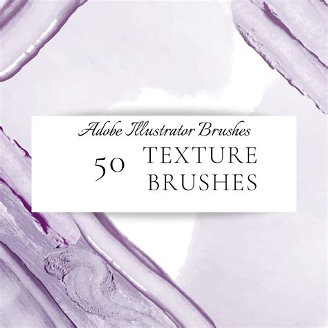 50 Texture Brushes for Adobe Illustrator changeable Colors, Brush ...